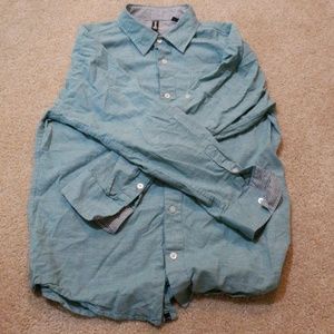 Turquoise long sleeve dress shirt
